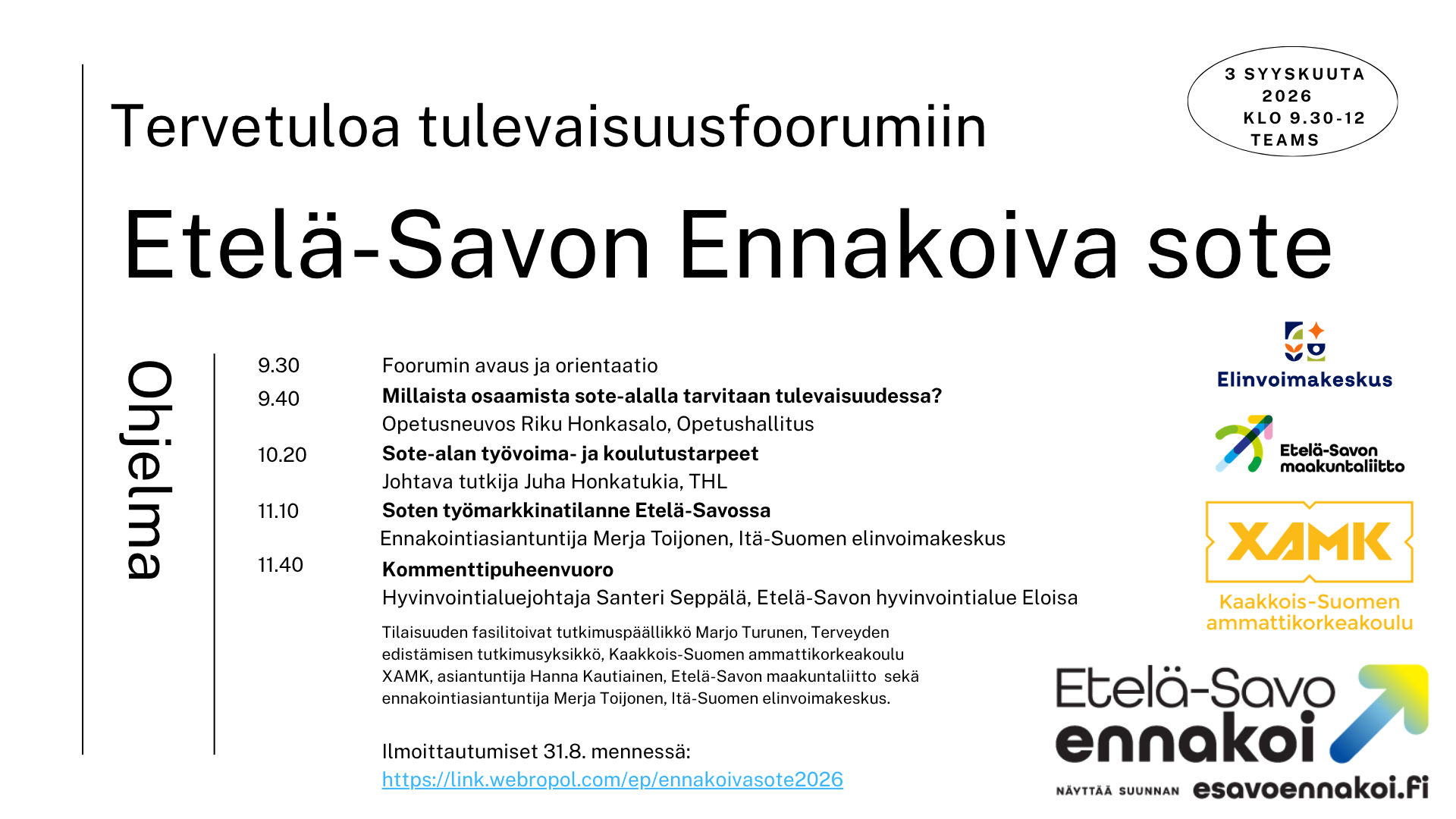 ennakoiva sote foorumi kutsu logoilla